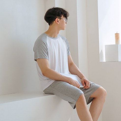 말랑마쥬 남성용 모달 나그랑 반팔세트잠옷 홈웨어