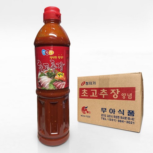 무아식품 청지기초고추장 양념 1kg X 10ea (1박스)*무료배송 / 청지기초장 청지기1키로초장 1키로초장 병초장 맛있는초장 맛있는초고추장 무침초장 회무침초장 홍어무침초장