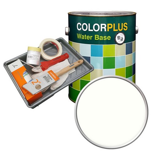 노루페인트 컬러플러스 페인트 4L + 도구 세트, 웜화이트, 1세트