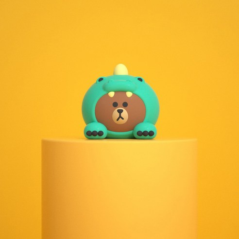 라인프렌즈 차량용 미니 피규어, 디노 브라운 Dino Brown, 1개