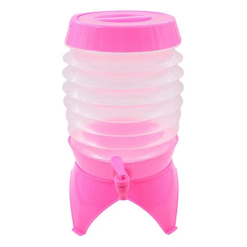 접을 수있는 물 컨테이너 5.5L 캠핑 하이킹 여행 캐리어 탭, 플라스틱, Pinke