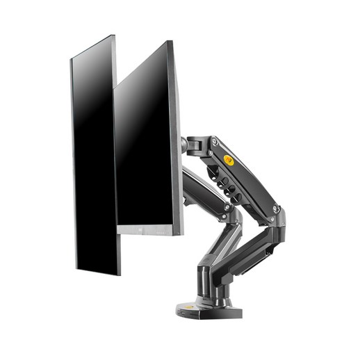 책상 공간을 절약하고 인체 공학적 편안함을 향상시키는 NB 듀얼 모니터암 거치대 F160D
