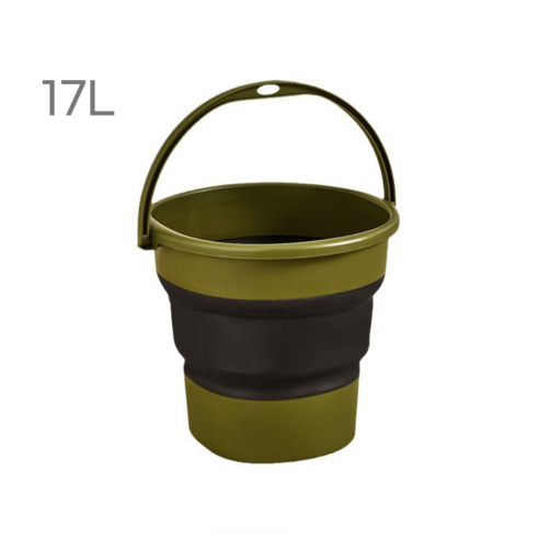NAPNAP 접이식 원형양동이 대형, 그린, 17L