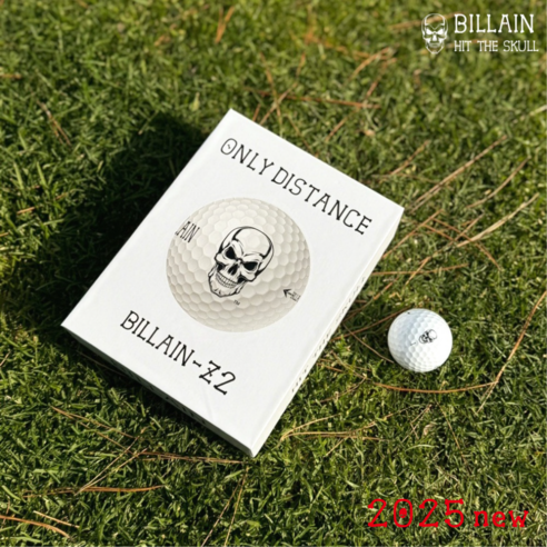 Ver.2026 [BILLAIN] 고탄력골프공 NEW BILLAIN-Z2-C 빌런-Z2 고반발 비거리+타구감+스핀력 2피스 로스트볼 그만!, 화이트, 1세트, 12개입
