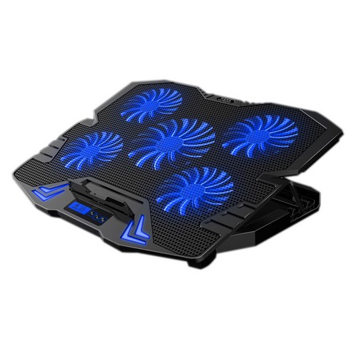 Xzante ICE COOREL 노트북 라디에이터 5 팬 조절 가능한 강풍 17 - 12인치 블루(연락처 버전)에 적합, 검은 색