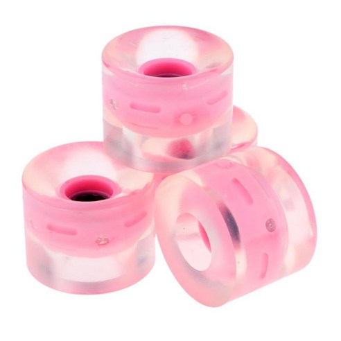 코어가있는 스케이트 보드 롱 보드 용 4 개 60mm 교체 휠, PU, 핑크
