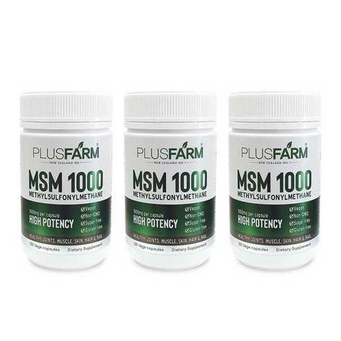 플러스팜 뉴질랜드 MSM 식이유황 1000mg 120캡슐 PlusFarm, 1개