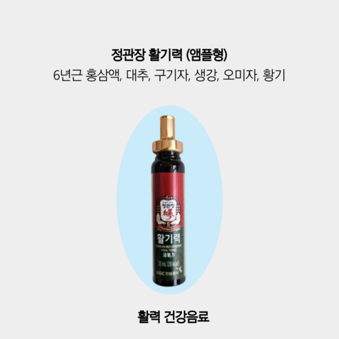 건강과 활력을 위한 정관장 홍삼정 활기력 스틱 선물세트