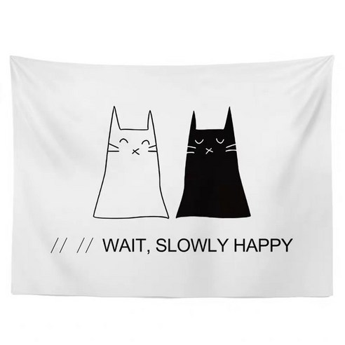 스노우드림 LOVE자수 패브릭포스터 레터링 행잉 가리개 커튼, 옵션1, SLOWLY HAPPY
