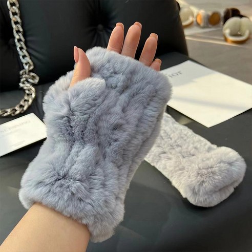 하이유니 보송보송 토끼 털 모피 팔 토시 암 워머 22cm