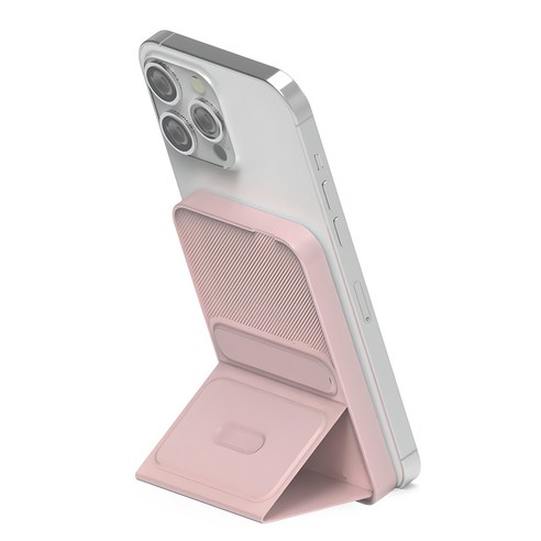 로랜텍 파스텔 스탠드 고속 무선충전 맥세이프 보조배터리 5000mAh, 핑크
