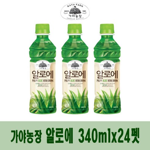 [웅진] 가야 알로에농장 340ml 48펫, 48개