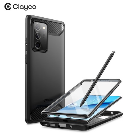 Clayco 갤럭시 노트20 5G/ 노트20울트라 풀커버 케이스 보호필름 핸드폰케이스