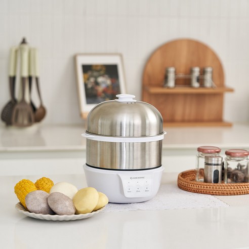 홈마블 올스텐 2단 멀티 계란찜기 화이트, HMBEK-10