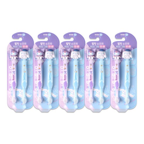 산리오 피규어 유아 칫솔 2P 쿠로미&시나모롤, 5개, 2개입
