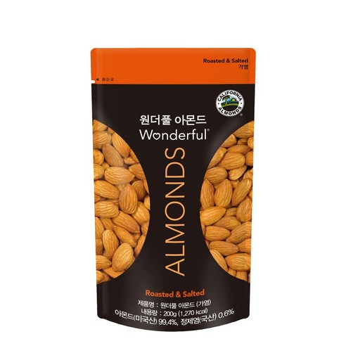 원더풀 아몬드 가염 200g, 2개