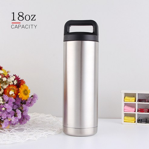 KORELAN 30oz 자동차 컵 일용품 보온 커피 컵 304 스테인리스강 냉동 맥주 컵, 18oz, 원색 일반 포장