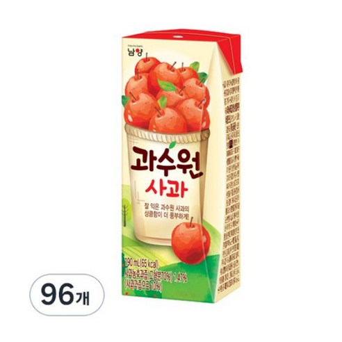 과수원 사과주스, 190ml, 96개