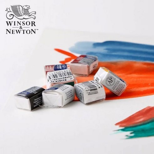 고체물감 Winsor Newton 코트맨 수채화 페인트 단색 하프 팬 003327 40색, 109