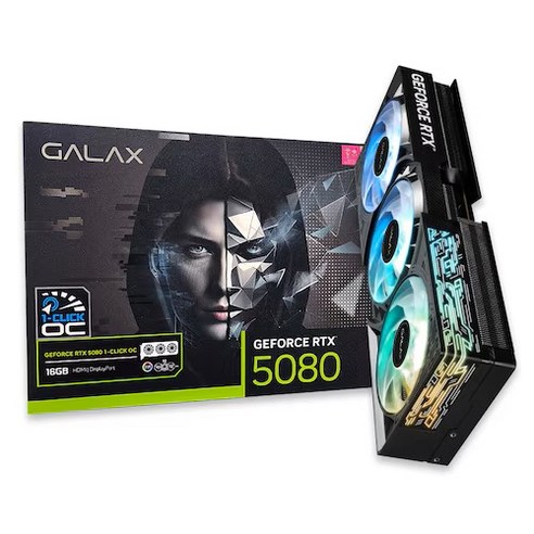 갤럭시 GALAX 지포스 RTX 50 시리즈 그래픽카드, RTX 5080 BLACK OC D7 16GB