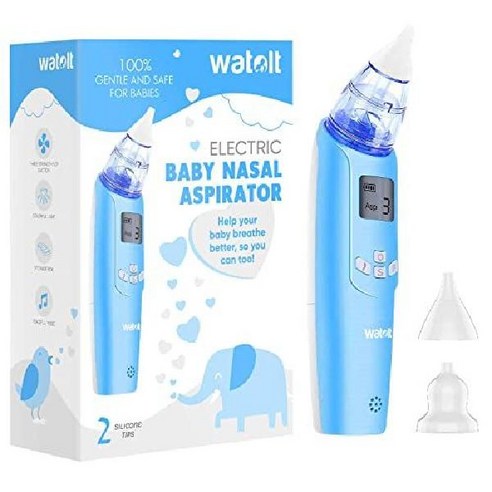 Watolt 아기 비강 전동 콧물흡입기 코막힘 콧물 점액 제거기 유아용, 블루