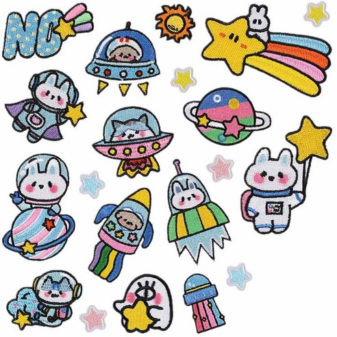 온업 DIY 커스텀 열접착 와펜 패치 세트 WP01, 타입4 (20개입), 20개