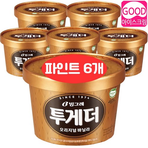 빙그레 투게더 바닐라 홈 6개 한박스 아이스크림, 900ml, 30개