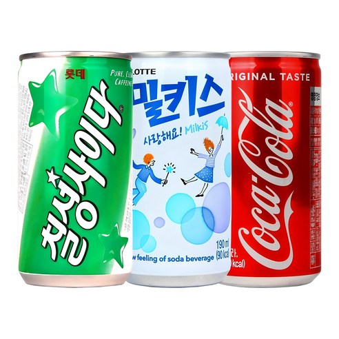 코카콜라&밀키스&사이다190ml x 각10개(총30개) 업소용/콜라/사이다/밀키스/탄산음료/미니음료/소캔음료