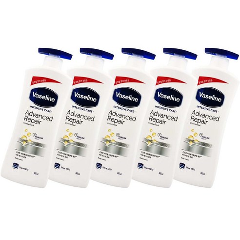 바세린 인텐시브케어 어드밴스드 리페어 바디로션, 600ml, 5개