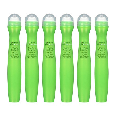 가르니에 스킨 리뉴 안티-퍼프 아이 롤러 2X 카페인 + 민트 추출물, 15ml, 6개