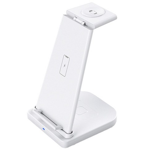 AFBEST Qi 15W 고속 충전 3 in 1 무선 충전기 스테이션 독 스탠드 iPhone 11 XS XR X 8 Watch SE 6 5 4 Airpods Pro White, 3 in 1 흰색