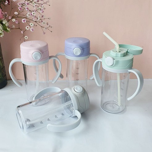 아가프라 트라이탄 빨대컵 300ml, 핑크, 1개