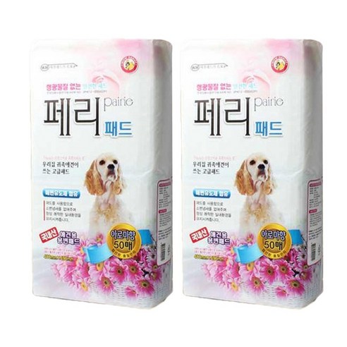 와우한빛 강아지 페리 배변패드 아로마향 50매, 2개