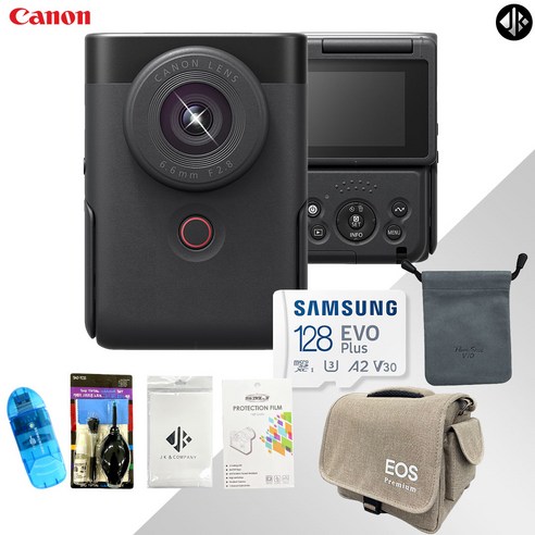 캐논 PowerShot V10+파우치+메모리128GB+가방+액정보호필름+융+청소도구+리더기 /WJK, V10 블랙