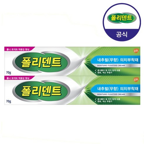 의치 부착재 무향 70g 2개, 1개입