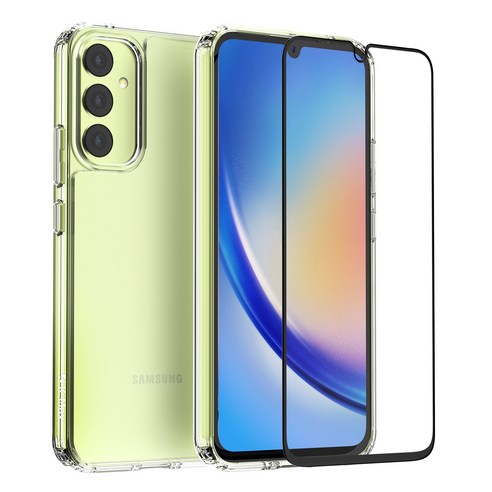 갤럭시a34자급제 케이맥스 클리어핏 휴대폰 케이스 필름 세트(TPU/PC 케이스+액정보호필름 강화유리1P) Best Top5