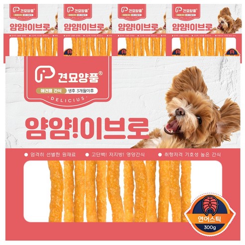 피플펫 강아지져키 견묘양품 얌얌이브로, 5개, 300g, 연어스틱