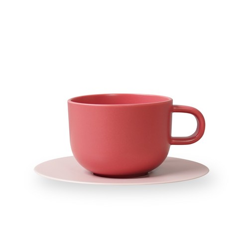 보울보울 볼볼홈파티 커피잔 350ml + 소서, 로제핑크(커피잔), 파우더핑크(소서), 1세트