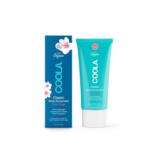 COOLA 유기농 자외선 차단제 SPF 50 선블록 바디 로션 피부과 의 테스트 피부 비건 글루텐 프리 과바 망고, 3.4 Fl Oz (Pack of 1), 1개
