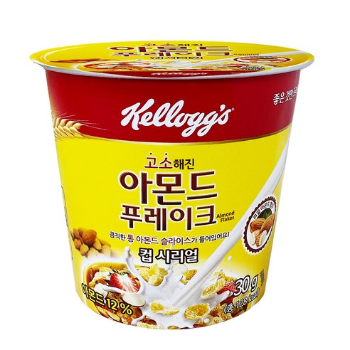 켈로그 아몬드 컵 시리얼, 30g, 5개