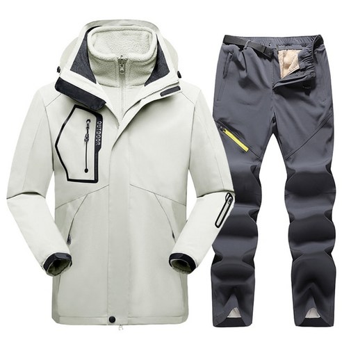 스노우보드엣징 겨울 스키 스노우보드 재킷 남성 야외 스키복 바람막이 방수 재킷과 바지 스노우 의상, [07] Army Black set