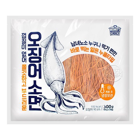 코스트코 마마스 초이스 쫄깃하고 부드러운 오징어 소면 300G (100G X 3개입) 조미건어포