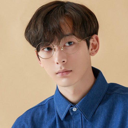 멜라크메 남자 여자 티타늄 가벼운 동글이 엔틱 브라운 안경테