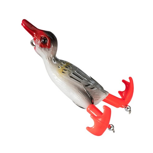 3D 자살 오리 미끼 플로팅 낚시 인공 물고기 태클, 레드 그레이, 9CM, PVC 폴리염화비닐