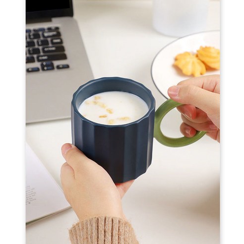 DFMEI Mark Ceramic Cup Ins Wind ER Creative Office 커플 컵 홈 커피 밀크 컵 워터 컵 약간 결함, 광석 난초