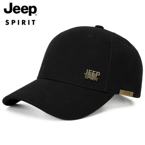 JEEP SPIRIT 캐주얼 야구 모자 CA0152 + 인증 스티커, 블랙