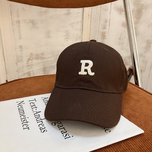 모자 여성 모자 트렌디 브랜드 페이스 보여주는 작은 R 편지 태양 모자 봄과 여름 새로운 힙합 남자 야구 모자, 브라운