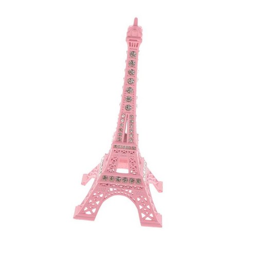 100% 금속 합금 에펠 탑 모델 동상 케이크 토퍼 홈 오피스 장식을위한 우아한 선물, S_Pink, 설명