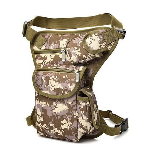 MOHEGIA 캔버스 허리 가방 다리 가방 야외 여행 가방 다기능 낚시 가방 보조 가방, 정글 위장