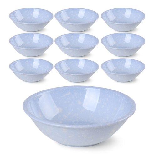 레트로 분식 그릇 포장마차 떡볶이 라면 캠핑 접시, 블루, 레트로그릇, 10개
